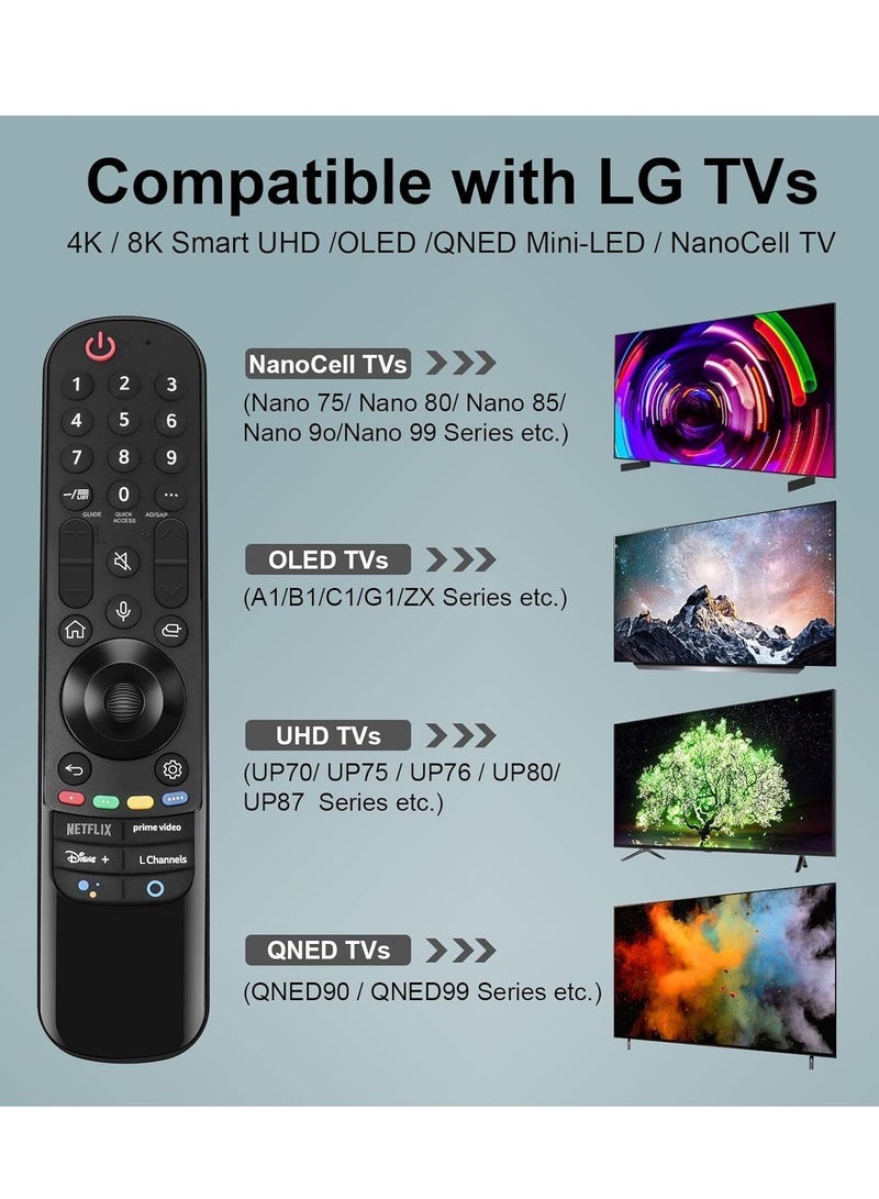 PopZa Universal Magic Remote Control for LG Smart TVs – Compatible with UHD, OLED, QNED, NanoCell, 4K, 8K Models (No Voice or Pointer Function) - Image 2