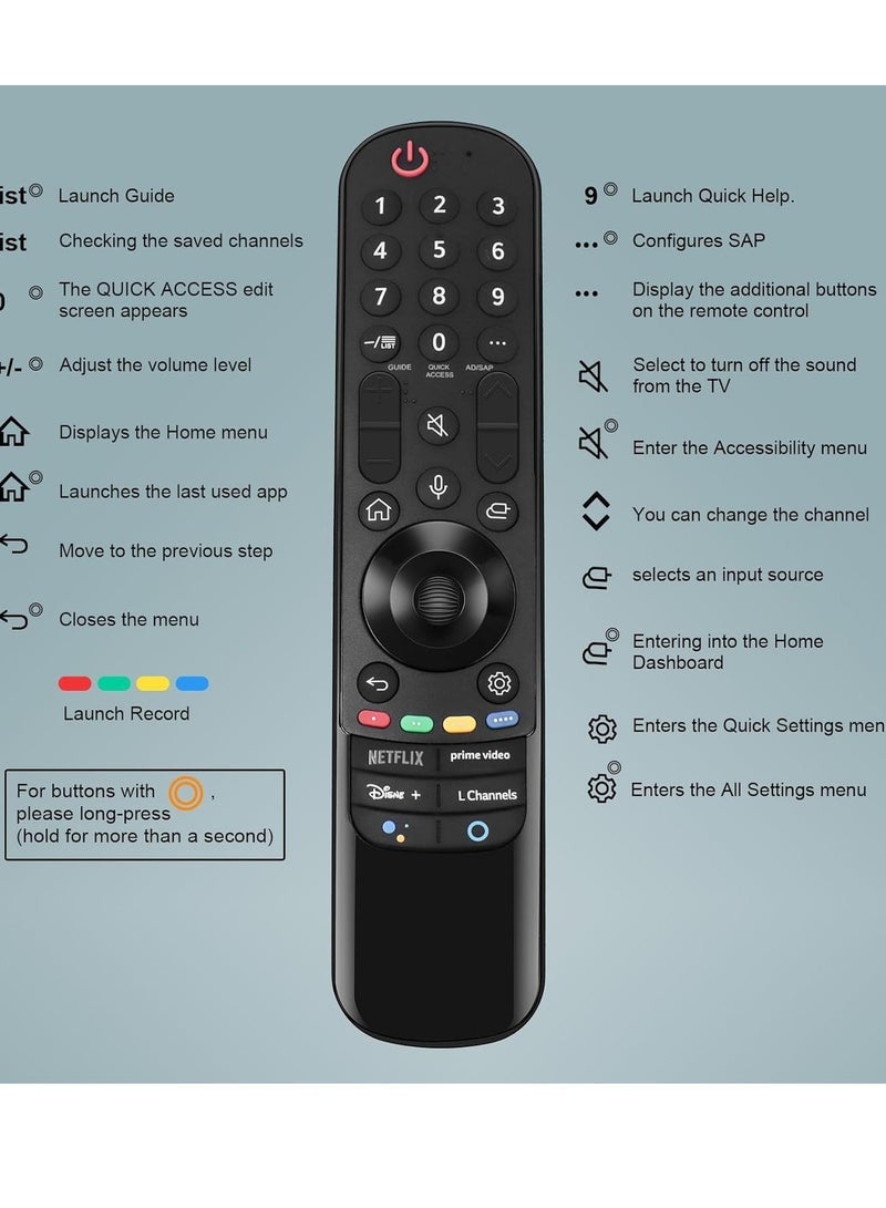 PopZa Universal Magic Remote Control for LG Smart TVs – Compatible with UHD, OLED, QNED, NanoCell, 4K, 8K Models (No Voice or Pointer Function) - Image 3