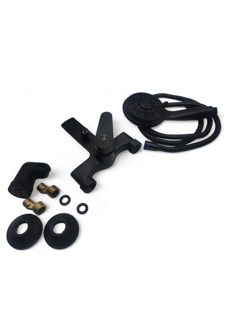 Stylish black shower mixer with eco-friendly executive handle. Water-saving technology to reduce consumption without compromising performance. - Image 2