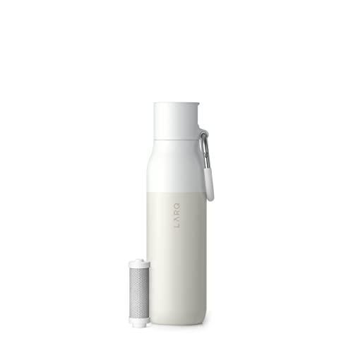 LARQ Bottle Filtered - Insulated Stainless Steel Water Bottle BPA Free with Nano Zero Technology and Long-Lasting Filters, Granite White, 17oz - Image 1