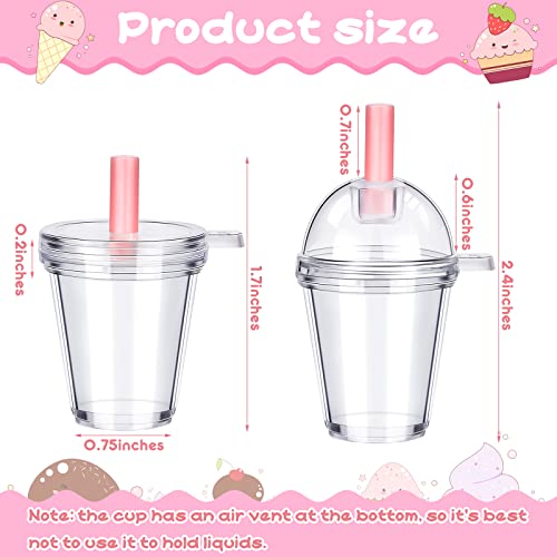 Zomiboo 24 Pieces Mini Coffee Cups Keychain Miniature House Plastic Mini Coffee Cups with Lids Ice Cream Frappuccino Simulation Furniture for Miniature House Decoration Food Craft17 x 24 Inch - Image 5