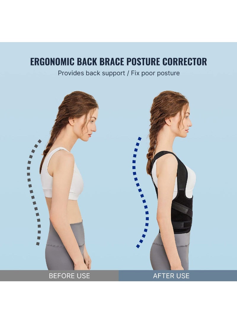 Pow Back Brace and Posture Corrector for Women and Men Back Straightener Posture Corrector Scoliosis and Hunchback Correction Back Pain Spine Corrector Support Adjustable Posture Trainer - Image 4