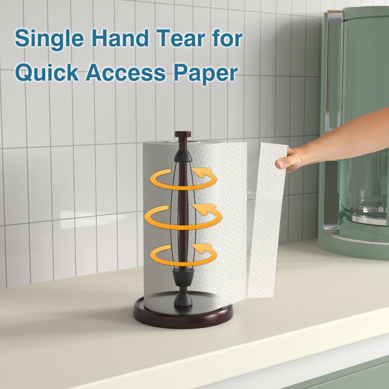 Swaitee Oil Rubbed Bronze Paper Towel Holder Countertop, Bronze Kitchen Accessories Decor, Stainless Steel, Paper Towel Roll Holder Stand with Ratchet Mechanism for Kitchen Bathroom Farmhouse Essentials - Image 3