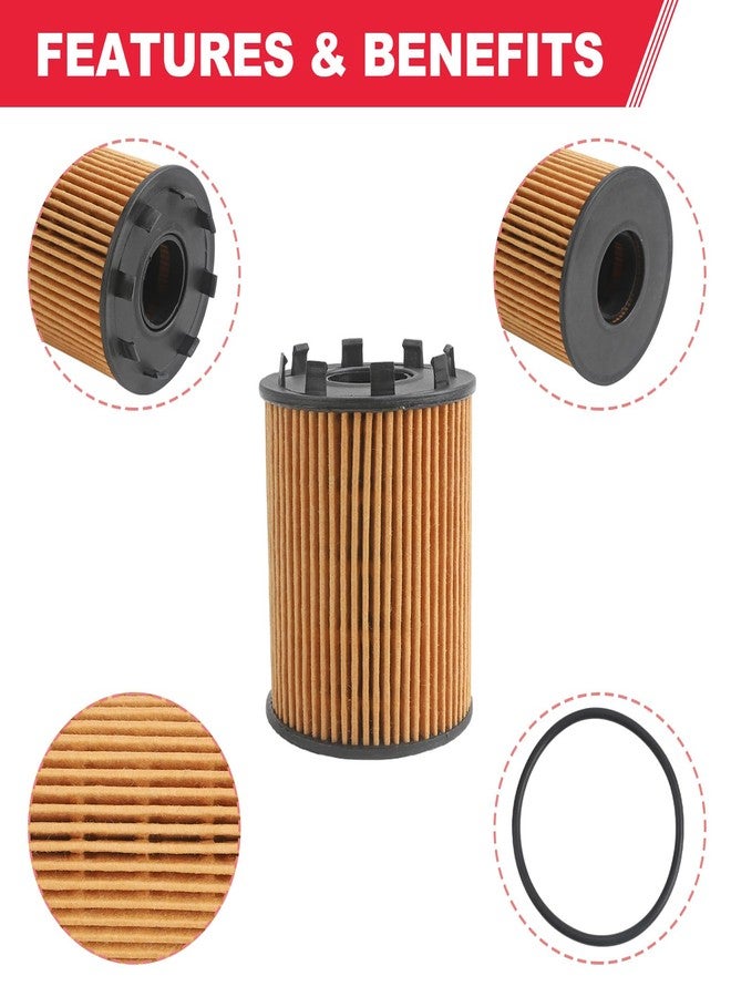 Fitede Oil Filter Compatible with Dodge Dart Fiat 500 500L 500X Linea Punto Jeep Renegade 1.4 L4 Engine Replaces# 68102241AA (2 Pcs) - Image 5