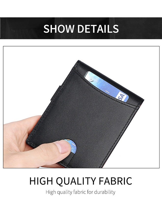 RUNBOX Men's Slim Wallet with RFID Blocking, Men's Wallet Money Clip, Minimalist Credit Card Holder, Front Pocket Bifold Wallet - Black, Money Clip - Image 4