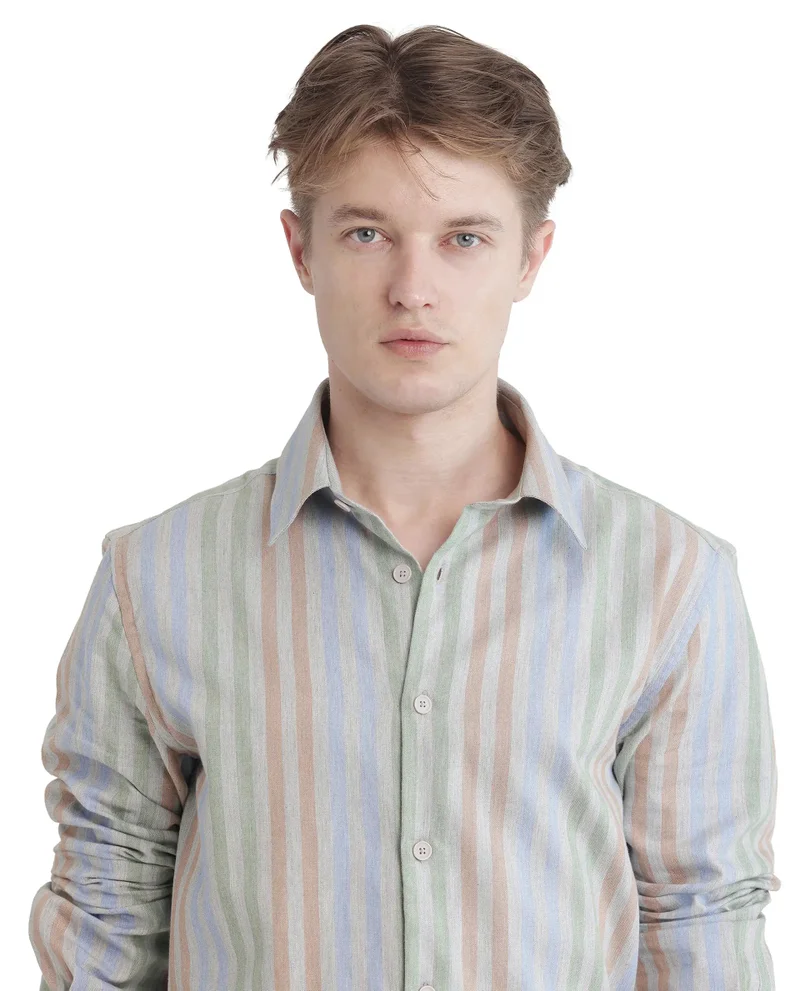 Rare Rabbit Men's Striped Regular Fit Shirt