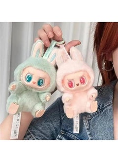 Generic LXQSMKN 𝐋𝐚𝐛𝐮𝐛𝐮 backpacks and key pendants Cute Labubu, Charming Plush Doll Pendant Hanging Keyring Card Gift (Pink)  - Image 2