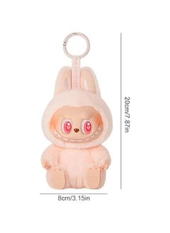 Generic LXQSMKN 𝐋𝐚𝐛𝐮𝐛𝐮 backpacks and key pendants Cute Labubu, Charming Plush Doll Pendant Hanging Keyring Card Gift (Pink)  - Image 5