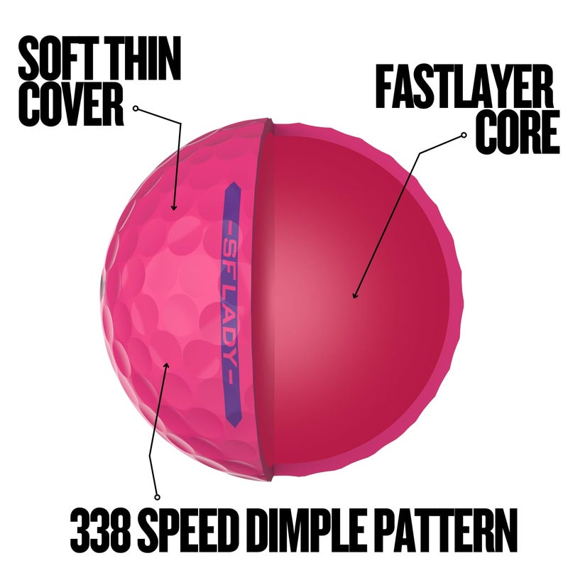 Srixon Soft Feel Lady Golf Balls, Soft Feel Lady 9, Pink - Image 5