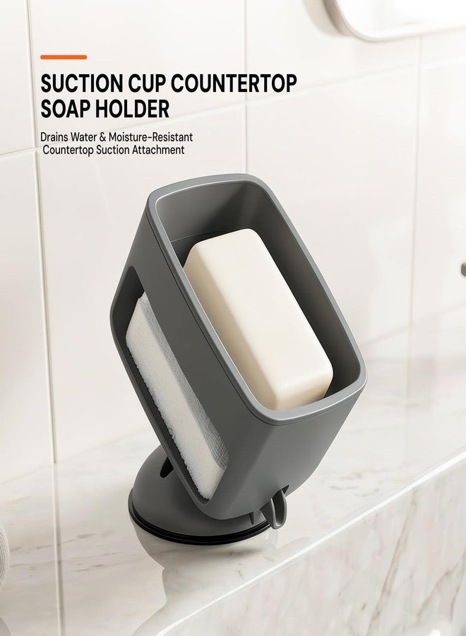 MIORAH Suction Sponge Holder for Kitchen Sink with Free Sponge | Kitchen Sink Soap Holder | Self Adhesive Sponge Holder with Sponge - Image 3