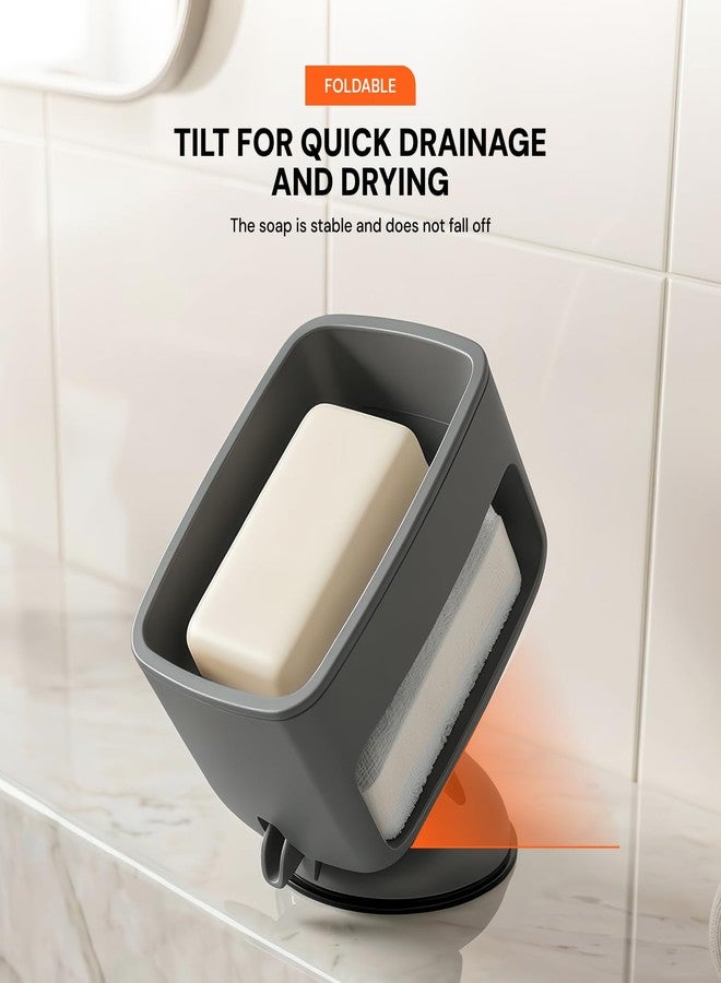 MIORAH Suction Sponge Holder for Kitchen Sink with Free Sponge | Kitchen Sink Soap Holder | Self Adhesive Sponge Holder with Sponge - Image 4