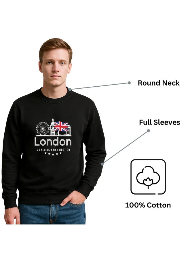 برينت شوب فور مي سويت شيرت رجالي من المملكة المتحدة - طباعة جرافيكية مستوحاة من المملكة المتحدة - سويت شيرت قطني ناعم بأكمام طويلة - مريح وأنيق للأنشطة الخارجية والسفر والارتداء اليومي غير الرسمي  - Image 5