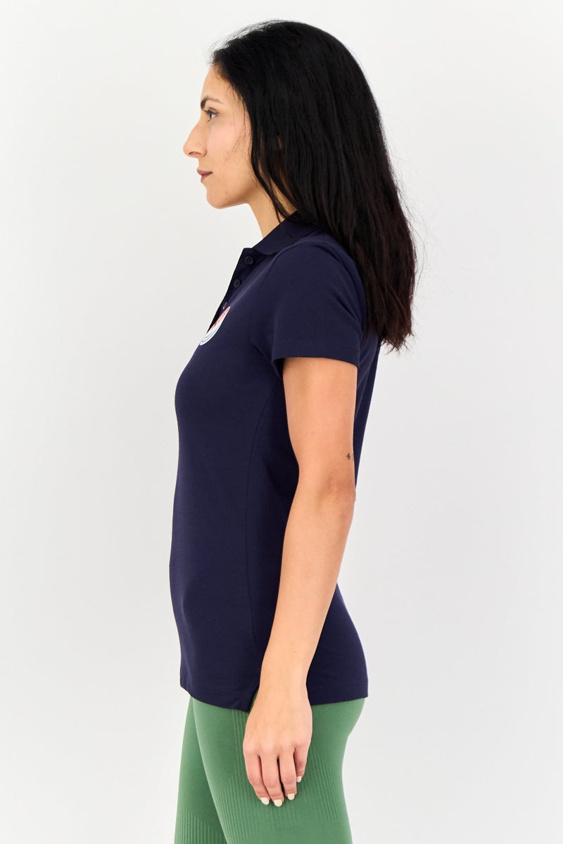 PUMA Women Regular Fit Short Sleeves Outdoor Polo Shirt, Dark Navy - Image 2