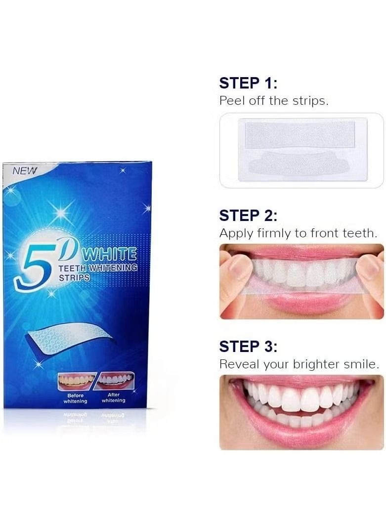 جنرال 5D White Whitestrips شرائط تبييض الأسنان مجموعة 7 قطعة  - Image 3
