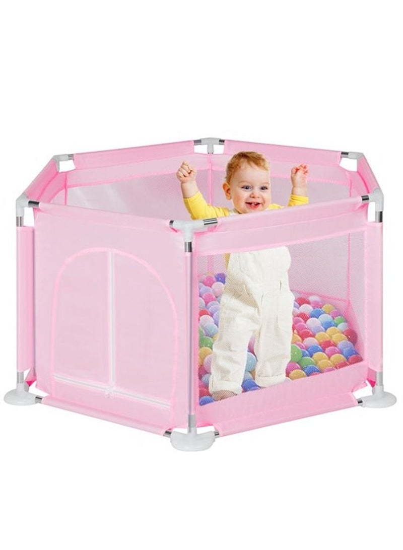 Foldable Baby Playards Baby Corrales Baby Palypen Home Child Safety Fence Playground Children Play Fence Washable 6-Panel and Crawling Play Mat for 0-6 Ages Kids - Image 2