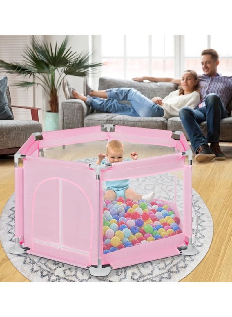 Foldable Baby Playards Baby Corrales Baby Palypen Home Child Safety Fence Playground Children Play Fence Washable 6-Panel and Crawling Play Mat for 0-6 Ages Kids - Image 1