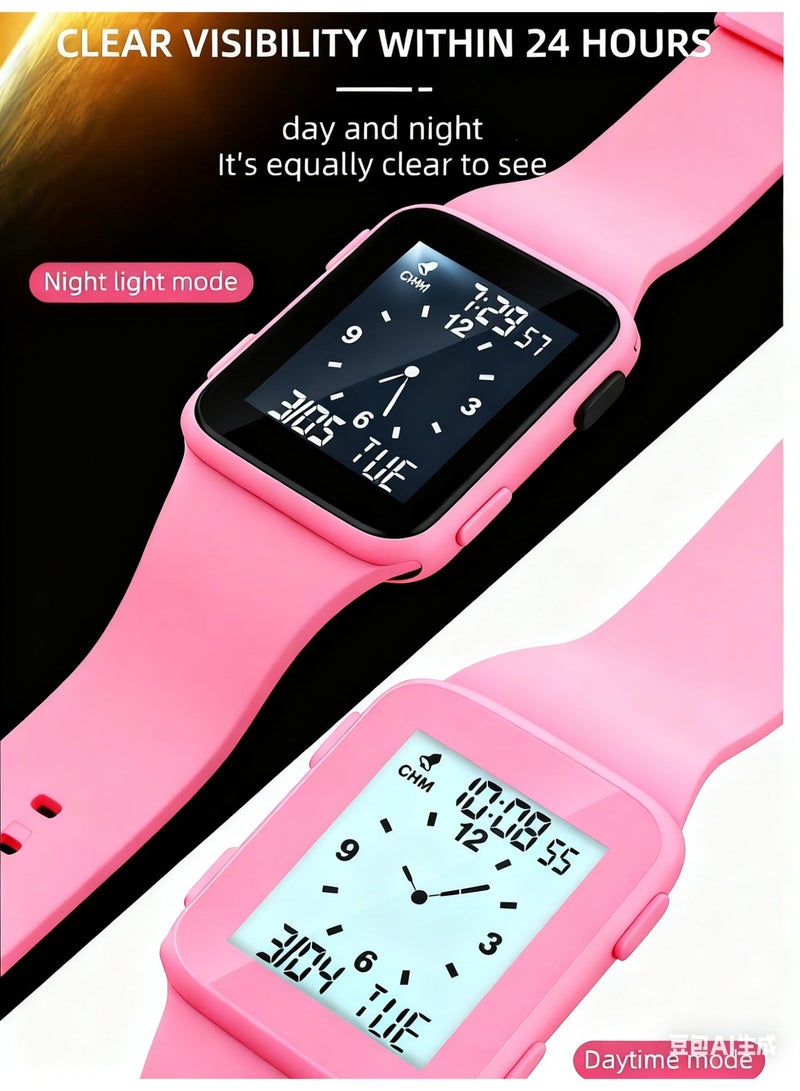 ساعة أطفال جديدة P13، مناسبة للفتيات والأولاد، ساعة رياضية رقمية، ساعة مضيئة، مع وضع التنبيه، مقاومة للماء حتى عمق 50 مترًا، ومقاومة للصدمات والسقوط، مناسبة للأولاد والبنات والمراهقين من سن 5 إلى 16 عامًا - Image 5
