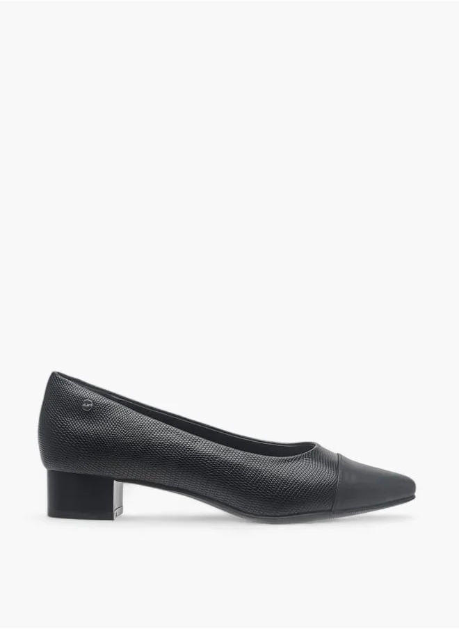 Celeste Womens Textured Slip-On Ballerina Shoes With Block Heels