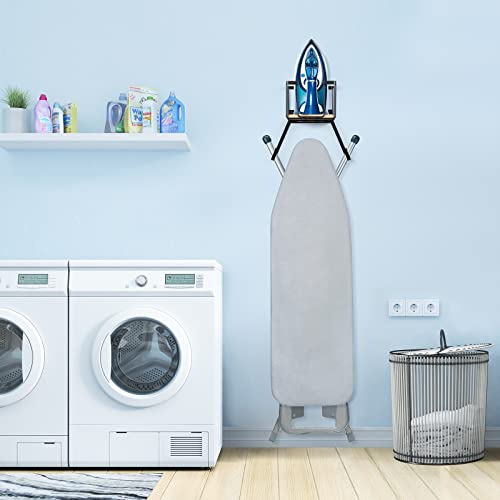 TJMOREE TJ.MOREE Wall Mount/Over The Door Ironing Board Holder with Large Storage Basket, Laundry Room Iron and Ironing Board Holder Storage Holder Black Middle - Image 4