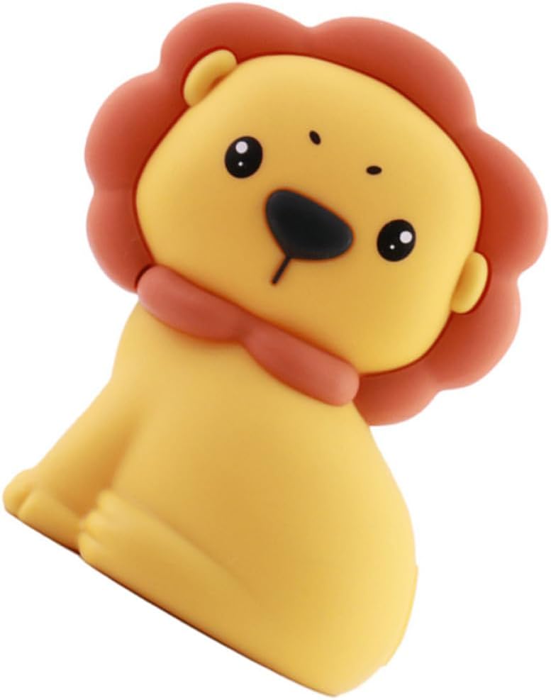 VICASKY Cartoon Lion Night Lamp for Bedroom and Nursery, Silicone Bedside Night Light with 1w Soft Glow, Small Nursing Lamp for Boys - Image 1
