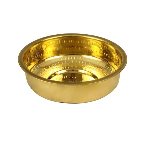 Putrika Brass Cooking Utensil Patile|Tope|Cookware|Tapeli|Peetal|Urli|Ponichatti| Vessel |Thiruvaradhana Bowl|Tharpana Chatti|Abhisheka Pathram for Pooja| Puja – Nombu Bowl (Small) - Image 1