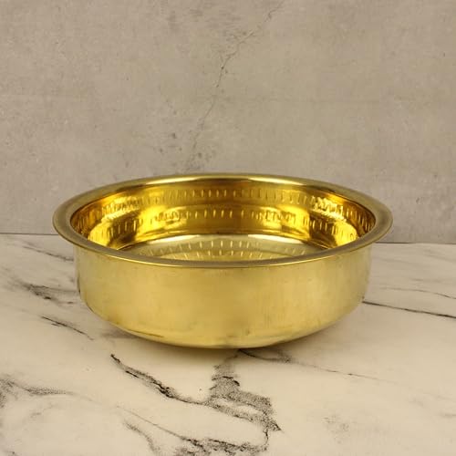 Putrika Brass Cooking Utensil Patile|Tope|Cookware|Tapeli|Peetal|Urli|Ponichatti| Vessel |Thiruvaradhana Bowl|Tharpana Chatti|Abhisheka Pathram for Pooja| Puja – Nombu Bowl (Small) - Image 5