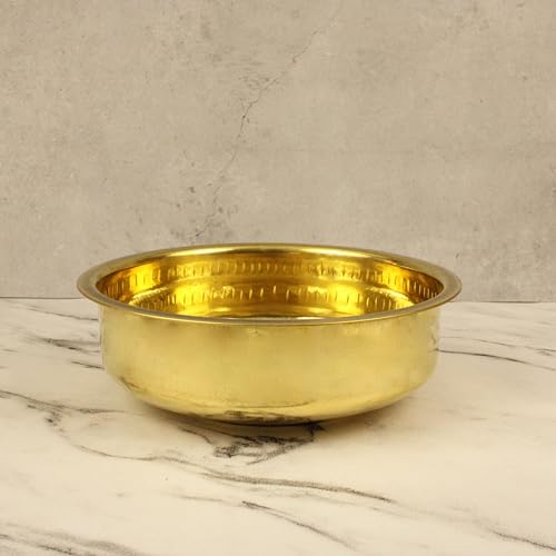 Putrika Brass Cooking Utensil Patile|Tope|Cookware|Tapeli|Peetal|Urli|Ponichatti| Vessel |Thiruvaradhana Bowl|Tharpana Chatti|Abhisheka Pathram for Pooja| Puja – Nombu Bowl (Small) - Image 2