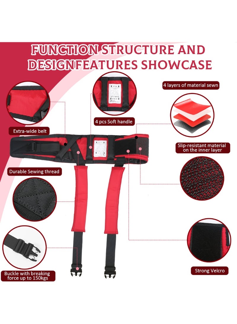 EZ Assistive Gait Belt with Padded Handles & Leg Straps for Seniors, Medical Gate Belt Transfer Belts with Buckle for Elderly Walking (Small) - Image 4
