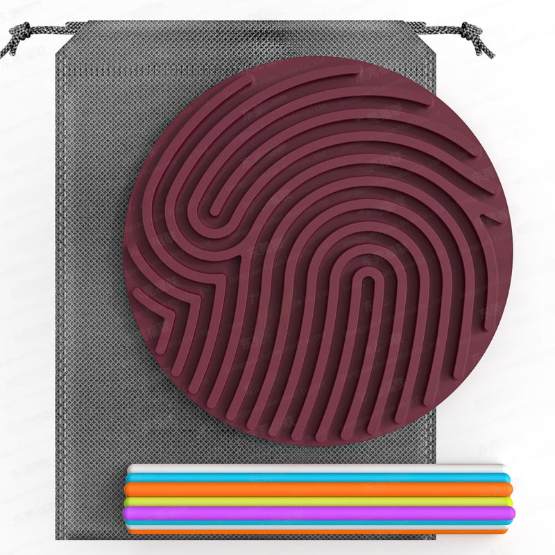 Popular Silicone Sensory Activity Board Sensory Activity Board Silicone Children's Decompression Toy(Round type-red) - Image 1