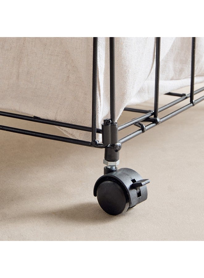 Home Box Knock Down Laundry Hamper with Castor Wheels 40 x 60 x 30 cm - Image 5