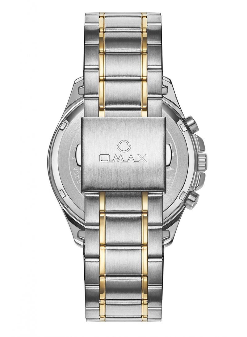 Omax Men's Two-Tone Stainless Steel Analog Watch, Grey Dial - Image 5