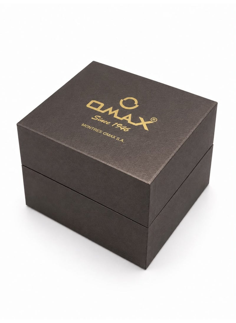 Omax Men's Two-Tone Stainless Steel Analog Watch, Grey Dial - Image 4