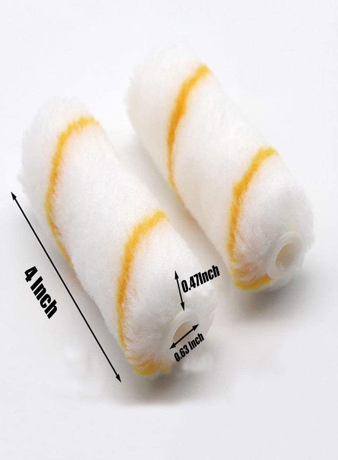 Tergy 100 Pieces 4 Inch Paint Roller Covers Small Roller Nap with Roller Frame Kit Mini Paint Rollers for House Painting Wall Painting Tools - Image 2