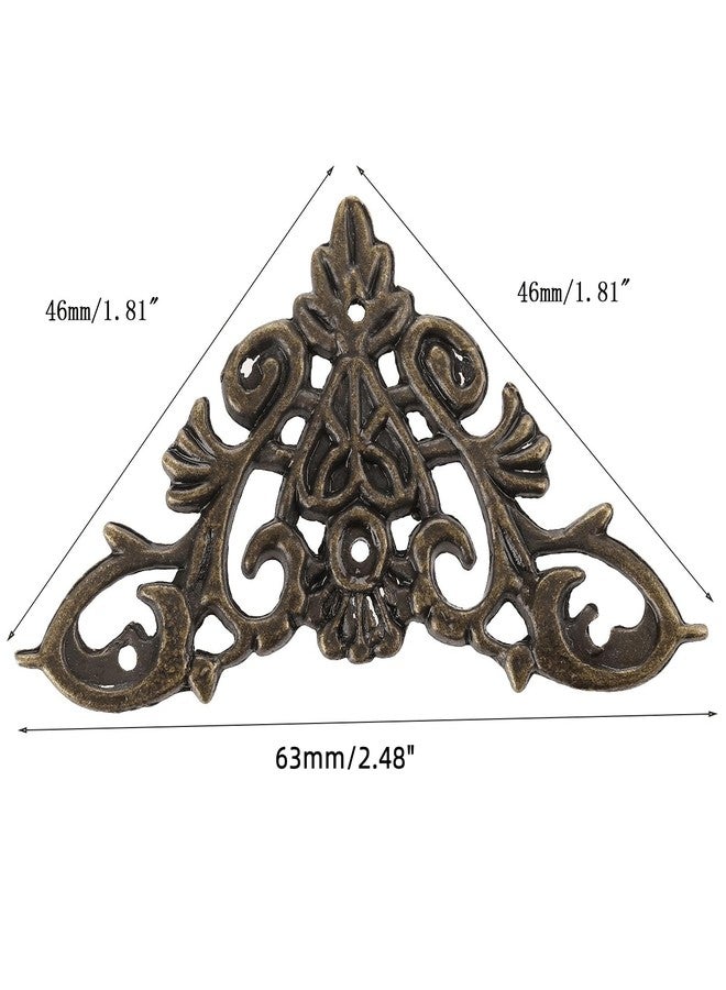 Dophee 4Pcs Vintage Farmhouse Style Floral Pattern Corner Protector Guards Edge Cover Decor Hardware for Wood Cabinet Boxes, Large Size - Image 5