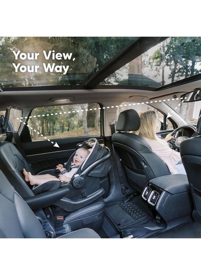 HOMESTAR Safety Baby Car Seat Mirror - Wide Shatterproof Backseat Infant Car Mirror for Baby Rear Facing, Crystal Clear View, Travel Accessories, Easy Install & Adjustable for Removable Headrest (Matte Black) - Image 3