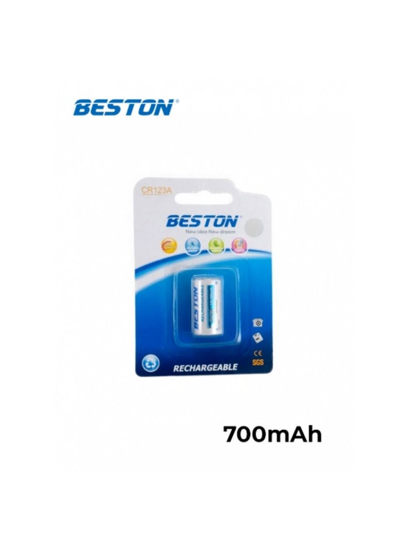 Beston CR123A Rechargeable Battery Li-ion 3.7V 700mAh
