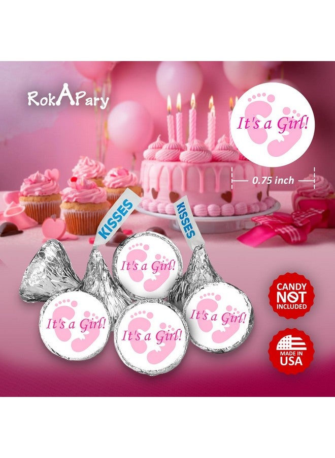 Creativity Labels 324 Its a Girl Pink Footprints Kisses Labels for Baby Shower Or Baby Sprinkle Party Or Event Decorations, Stickers, Wrappers, Favors. Made in USA - Image 5