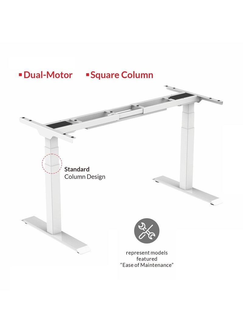 Flexispot - Flexispot Standing Desk Dual Motor 3 Stages Electric Stand Up Desk 180cmx75cm Height Adjustable Desk Home Office Desk White Frame + Apple Cherry Desktop - Image 1