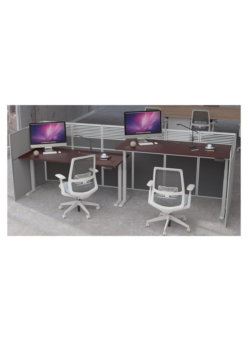 Flexispot - Flexispot Standing Desk Dual Motor 3 Stages Electric Stand Up Desk 180cmx75cm Height Adjustable Desk Home Office Desk White Frame + Apple Cherry Desktop - Image 1