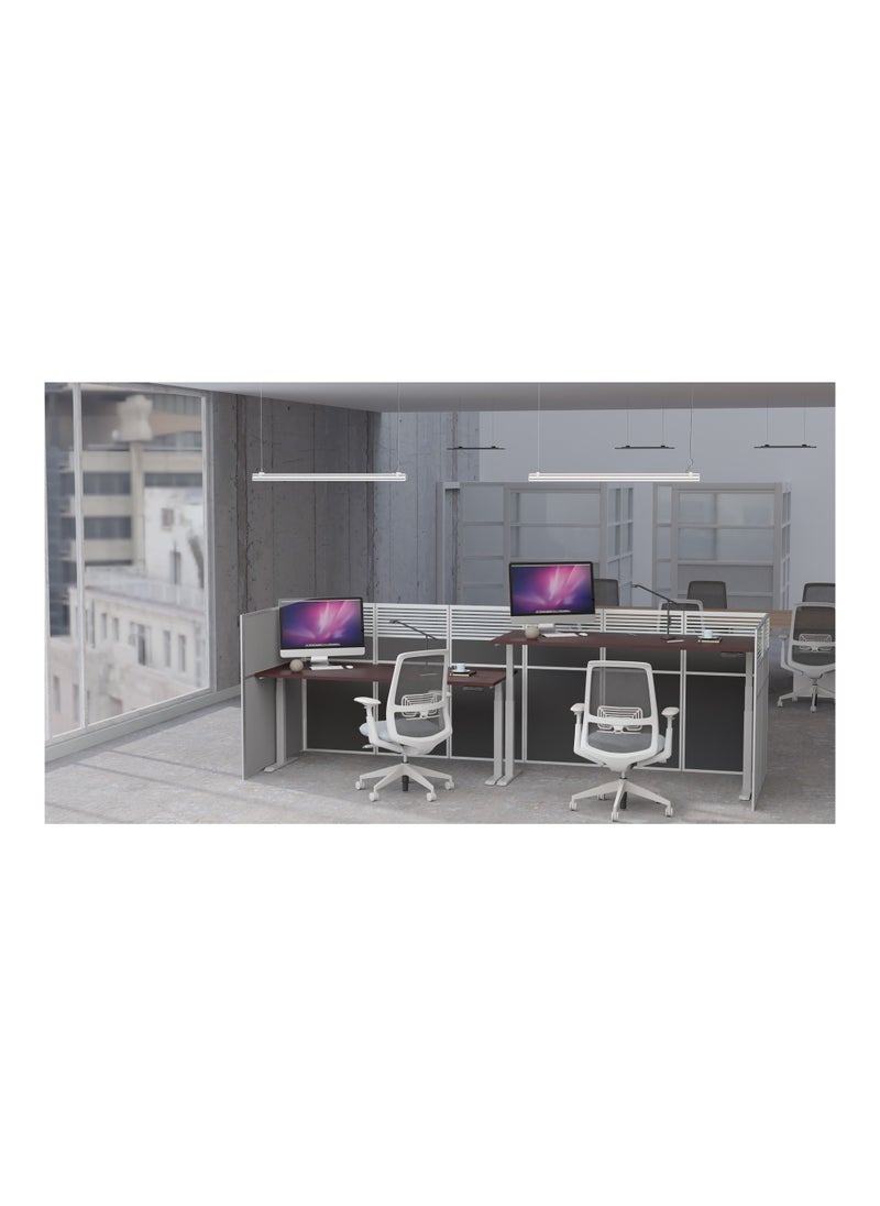 Flexispot - Flexispot Standing Desk Dual Motor 3 Stages Electric Stand Up Desk 180cmx75cm Height Adjustable Desk Home Office Desk White Frame + Apple Cherry Desktop - Image 1