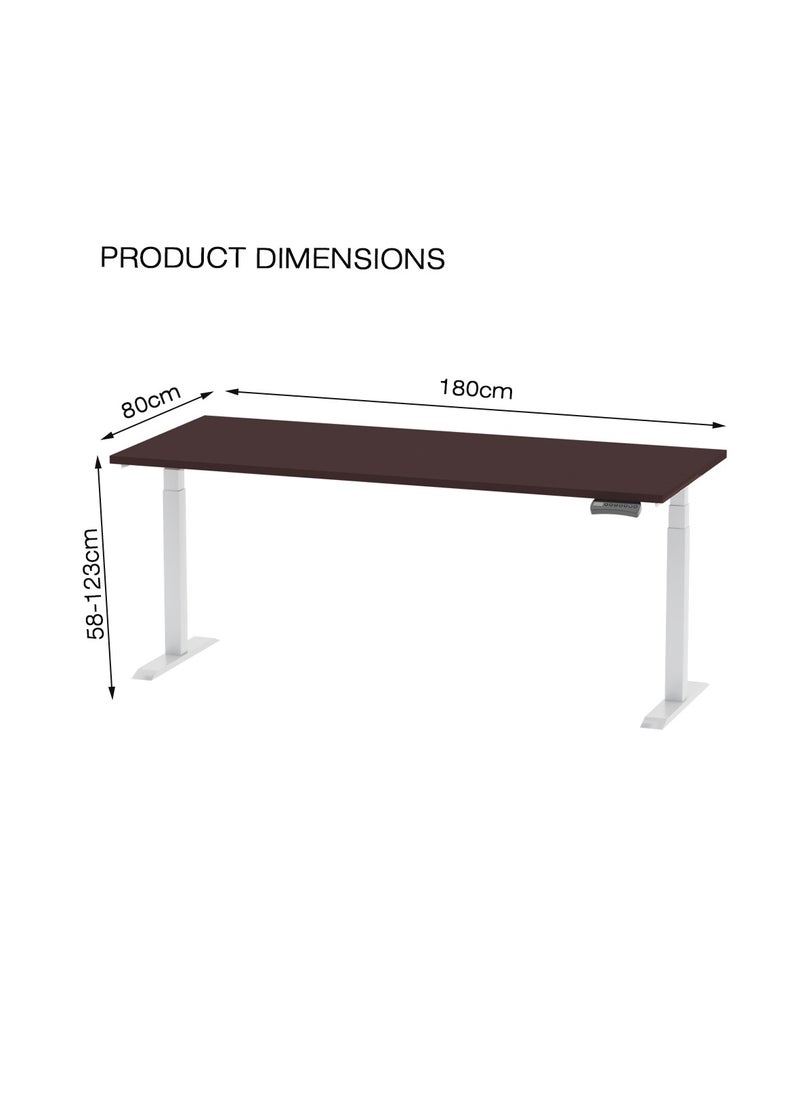 Flexispot - Flexispot Standing Desk Dual Motor 3 Stages Electric Stand Up Desk 180cmx75cm Height Adjustable Desk Home Office Desk White Frame + Apple Cherry Desktop - Image 1