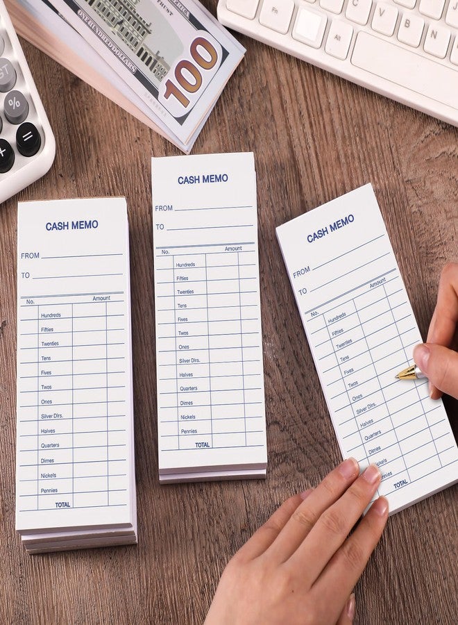 Eaasty 1000 Sheet Cash Memo 2.75 x 6.25 Inch Currency Coin Counting Record Sheets Record Keeping Bank Deposit Forms Padded Form Bank Cash Bill System Pads Deposit Slips with to and from Details - Image 5