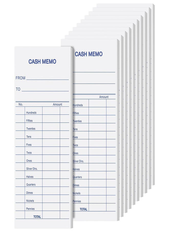 Eaasty 1000 Sheet Cash Memo 2.75 x 6.25 Inch Currency Coin Counting Record Sheets Record Keeping Bank Deposit Forms Padded Form Bank Cash Bill System Pads Deposit Slips with to and from Details - Image 1