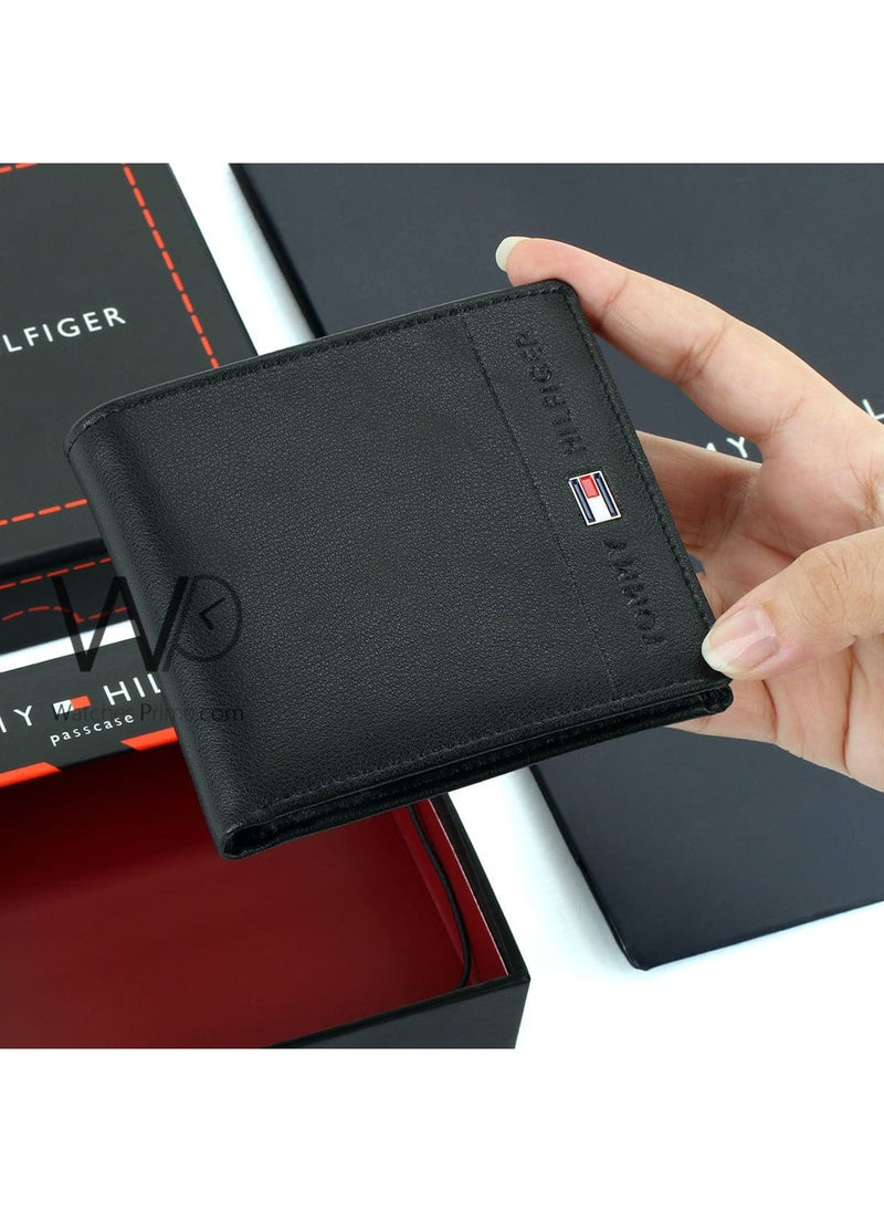 Tommy Hilfiger Plus - Tommy Hilfiger Wallet for Men Black Color Natural Leather - Image 1