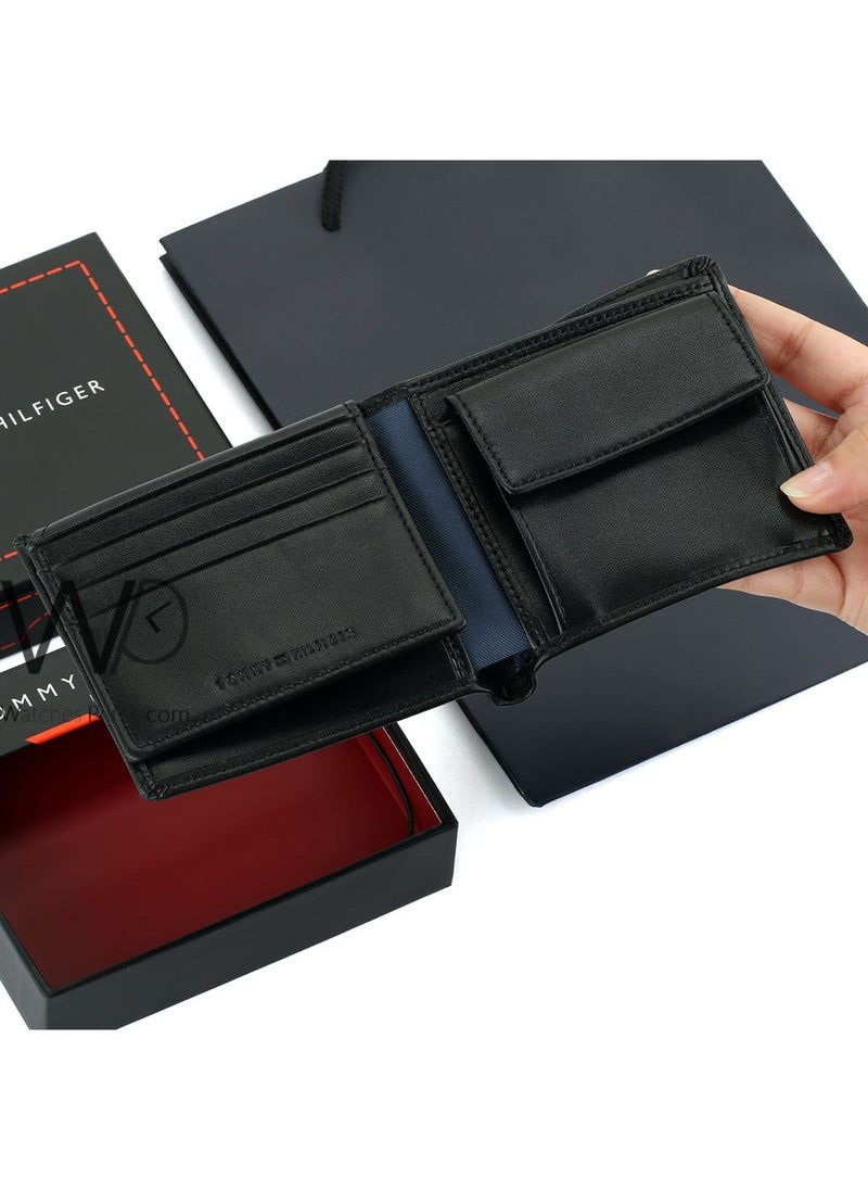 Tommy Hilfiger Plus - Tommy Hilfiger Wallet for Men Black Color Natural Leather - Image 1