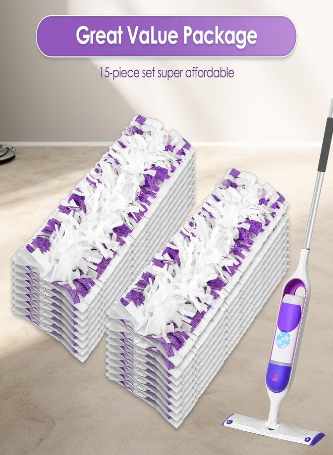 BRUVISH (15 Pack) PowerMop Replacement Power Mop Pads for Swiffer PowerMop, Disposable PowerMop Mopping Pad Refills Compatible with Swiffer PowerMop, Multi-Surface Mop Pad Refills for Floor Cleaning - Image 2
