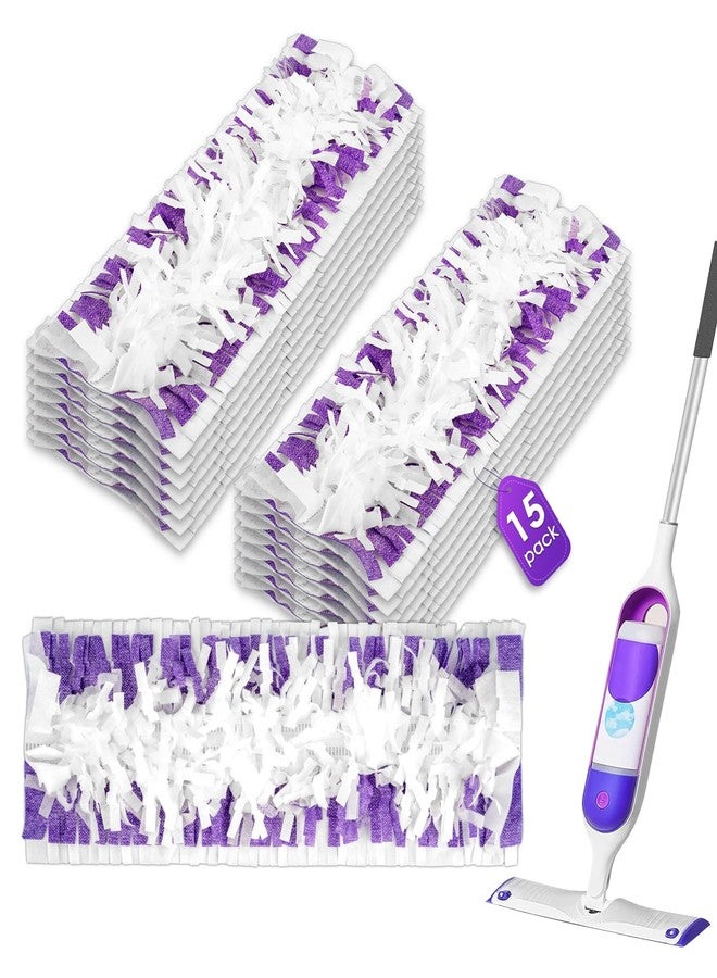 BRUVISH (15 Pack) PowerMop Replacement Power Mop Pads for Swiffer PowerMop, Disposable PowerMop Mopping Pad Refills Compatible with Swiffer PowerMop, Multi-Surface Mop Pad Refills for Floor Cleaning - Image 1