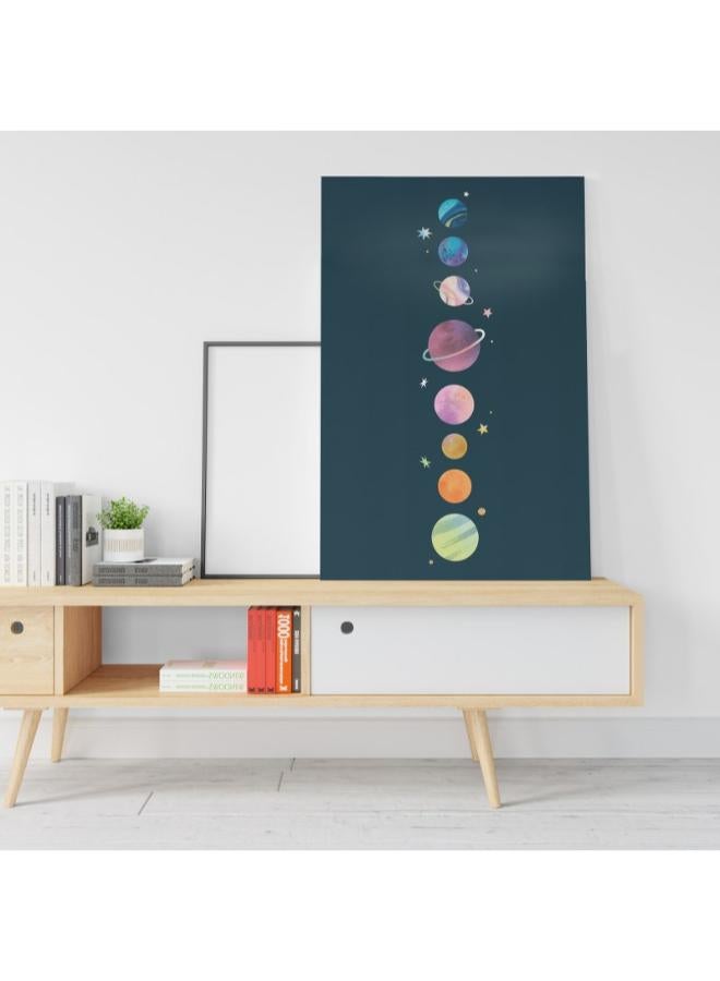 هوم جاليري لوحة فنية جدارية لكواكب النظام الشمسي مطبوعة على قماش الكانفاس مقاس 60x40 - Image 1
