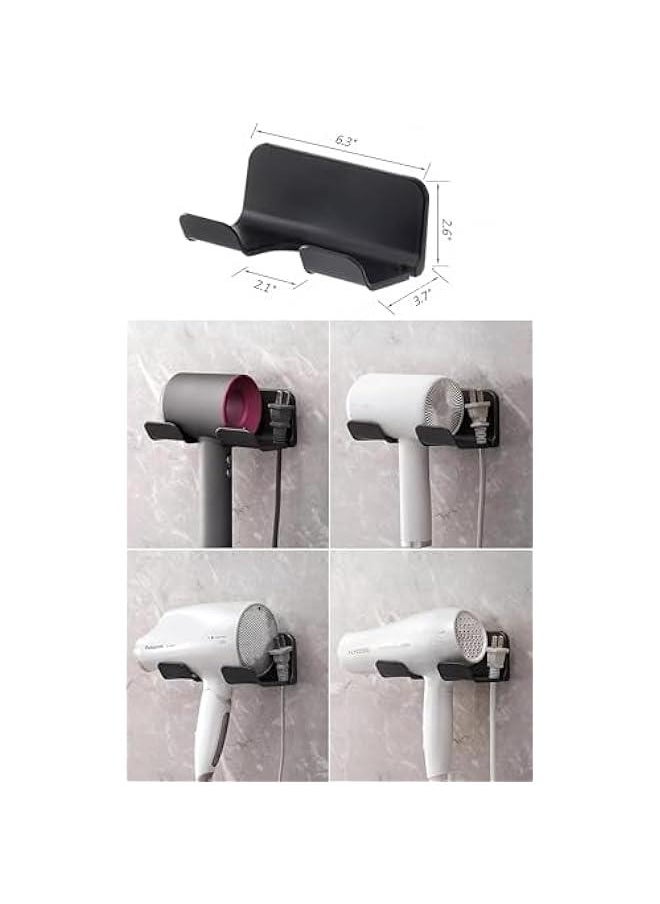 TRASSLE 2 Pack Universal Hair Dryer Holder, Blow Dryer Hanger Wall Mount for Hair Dryer Hook with Plug&Cord Organizer Self Adhesive for Cabinet Bathroom  - Image 2