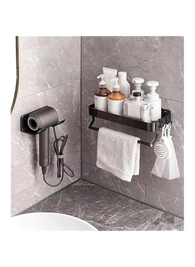 TRASSLE 2 Pack Universal Hair Dryer Holder, Blow Dryer Hanger Wall Mount for Hair Dryer Hook with Plug&Cord Organizer Self Adhesive for Cabinet Bathroom  - Image 3